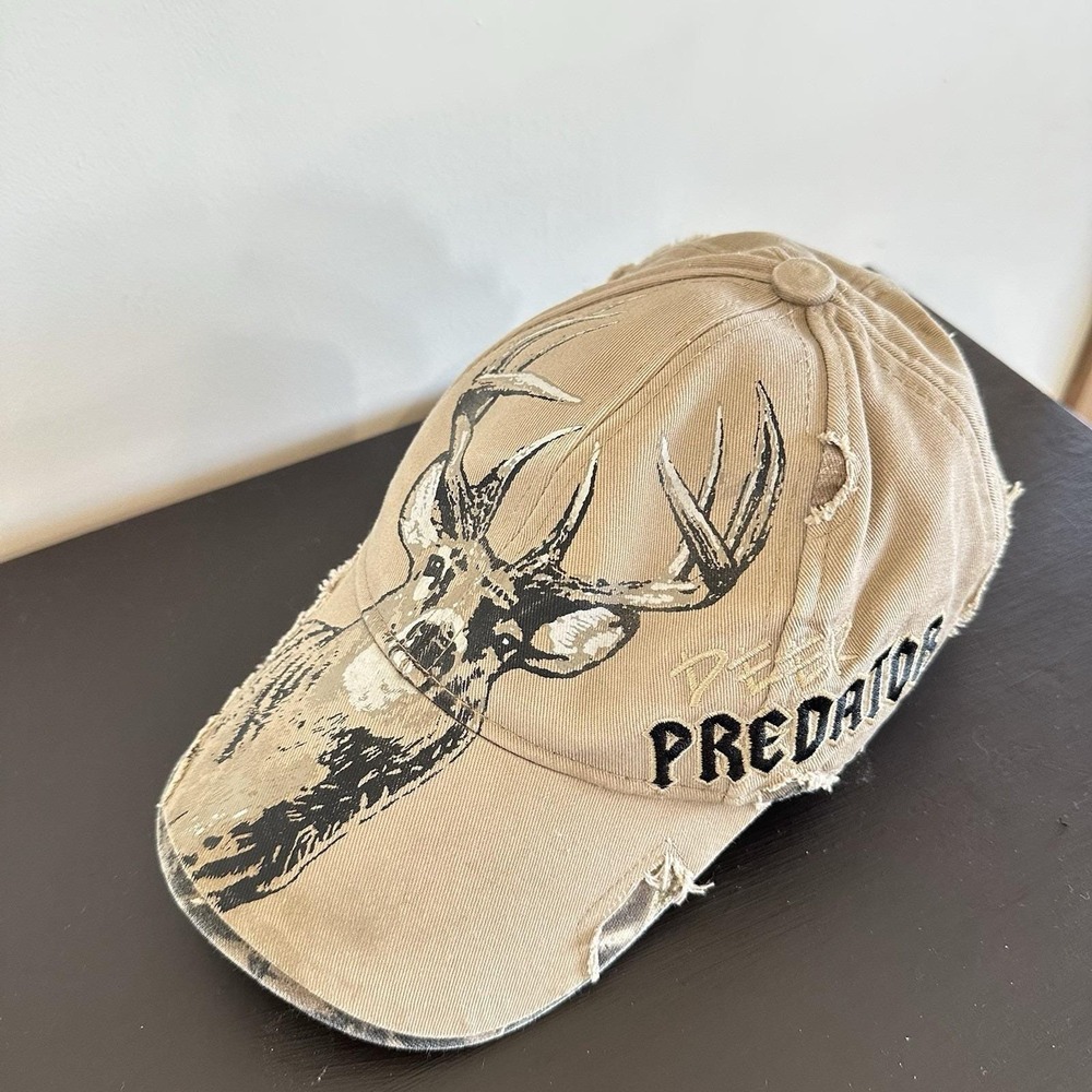 Hunting Hat Buck Wear‎ PREDATOR Whitetail Deer Distressed Camo Cap Hat Strapback